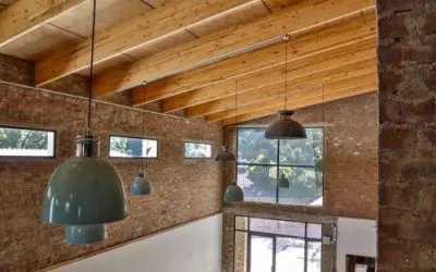 Exposed masonry adds character to boutique guesthouse